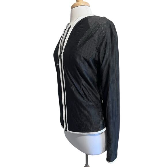 Lululemon Jacket Women's 10 Reversible Find Your Bliss Zip Black Heat Wave Mesh - Picture 7 of 10